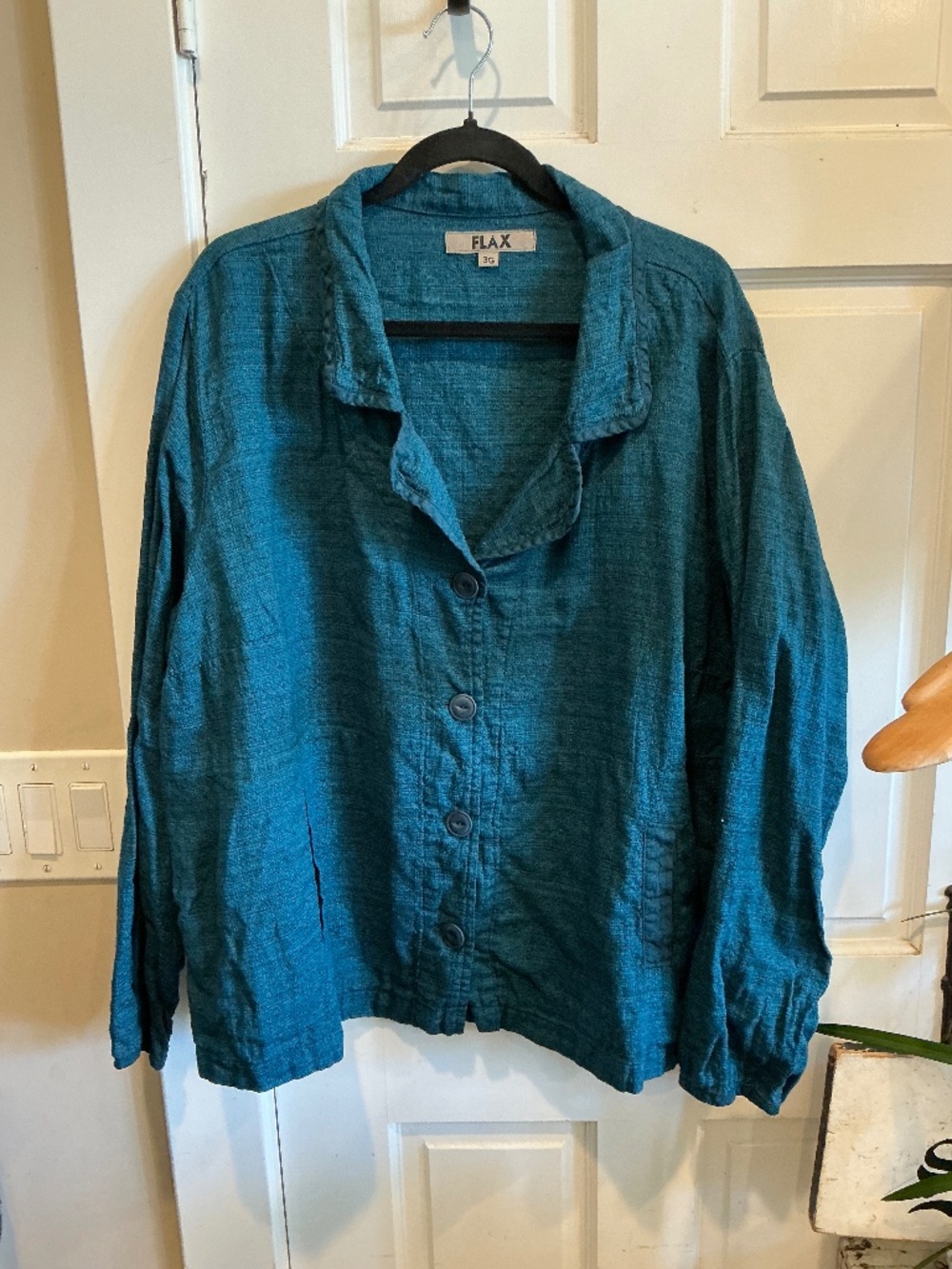 Stunning Flax linen lightweight jacket or top!  Plus size 3x